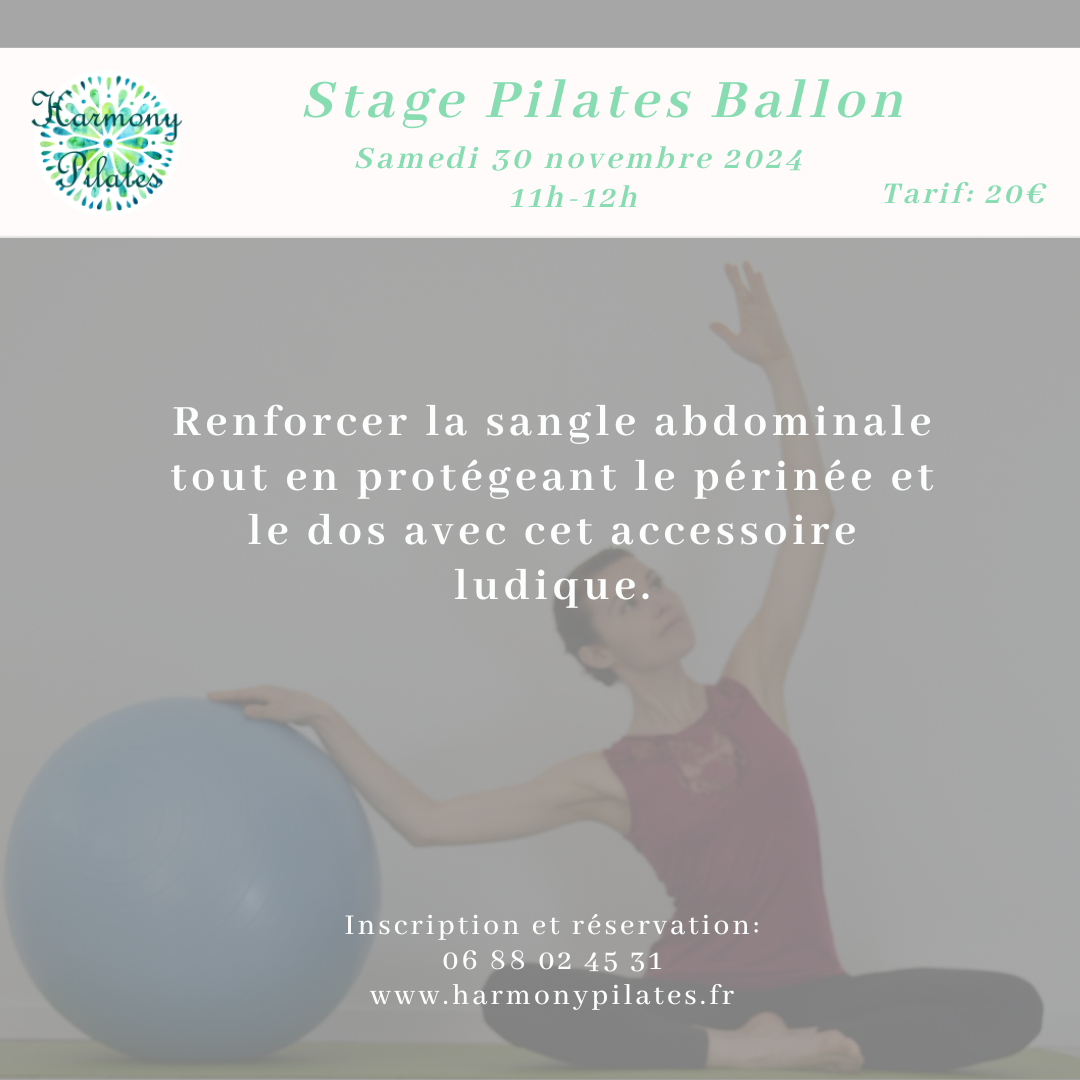 Stage Pilates Ballon au studio Harmony Pilates à La Seyne sur Mer.